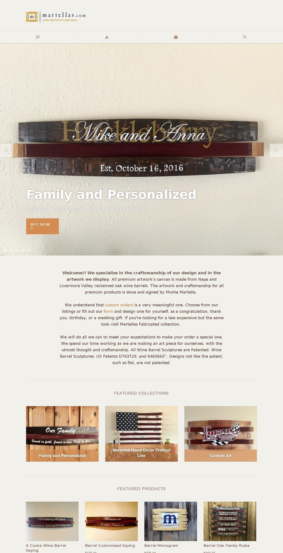 martellas.com shopify website screenshot
