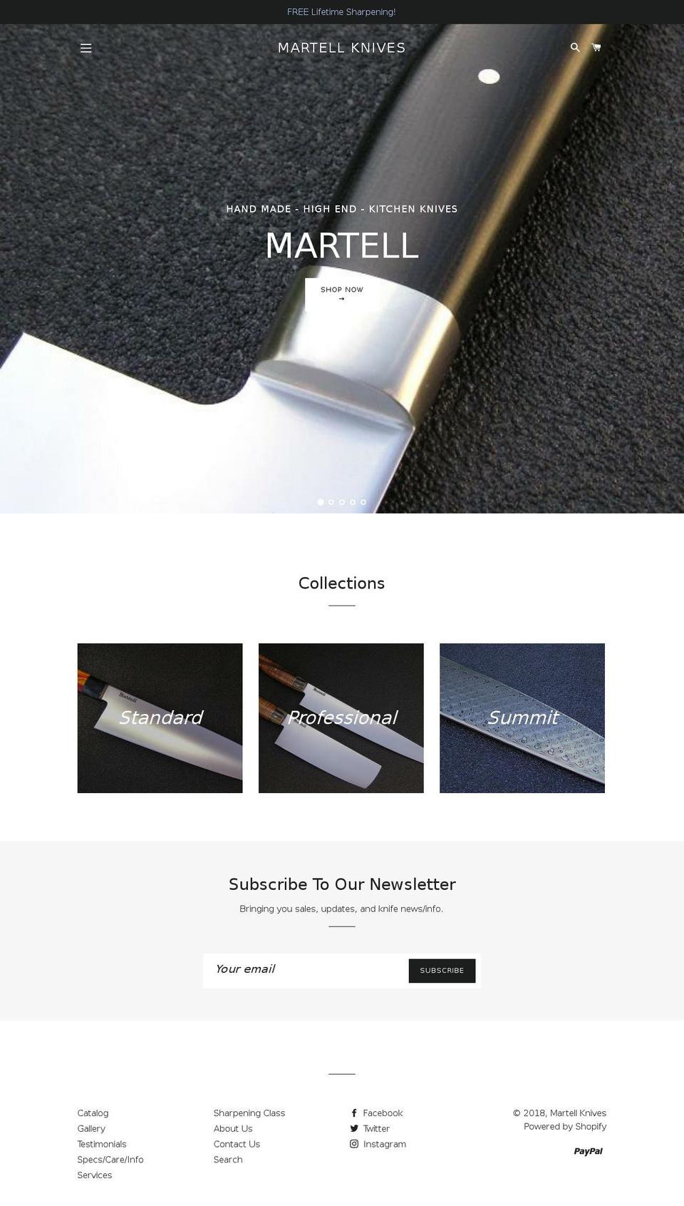 martellknives.com — Shopify storefront screenshot