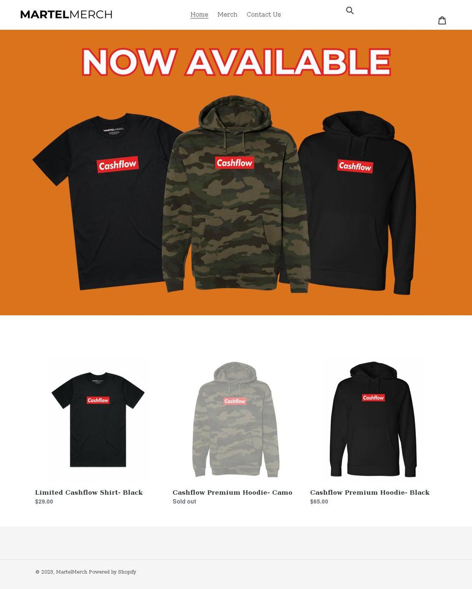 martelmerch.com shopify website screenshot