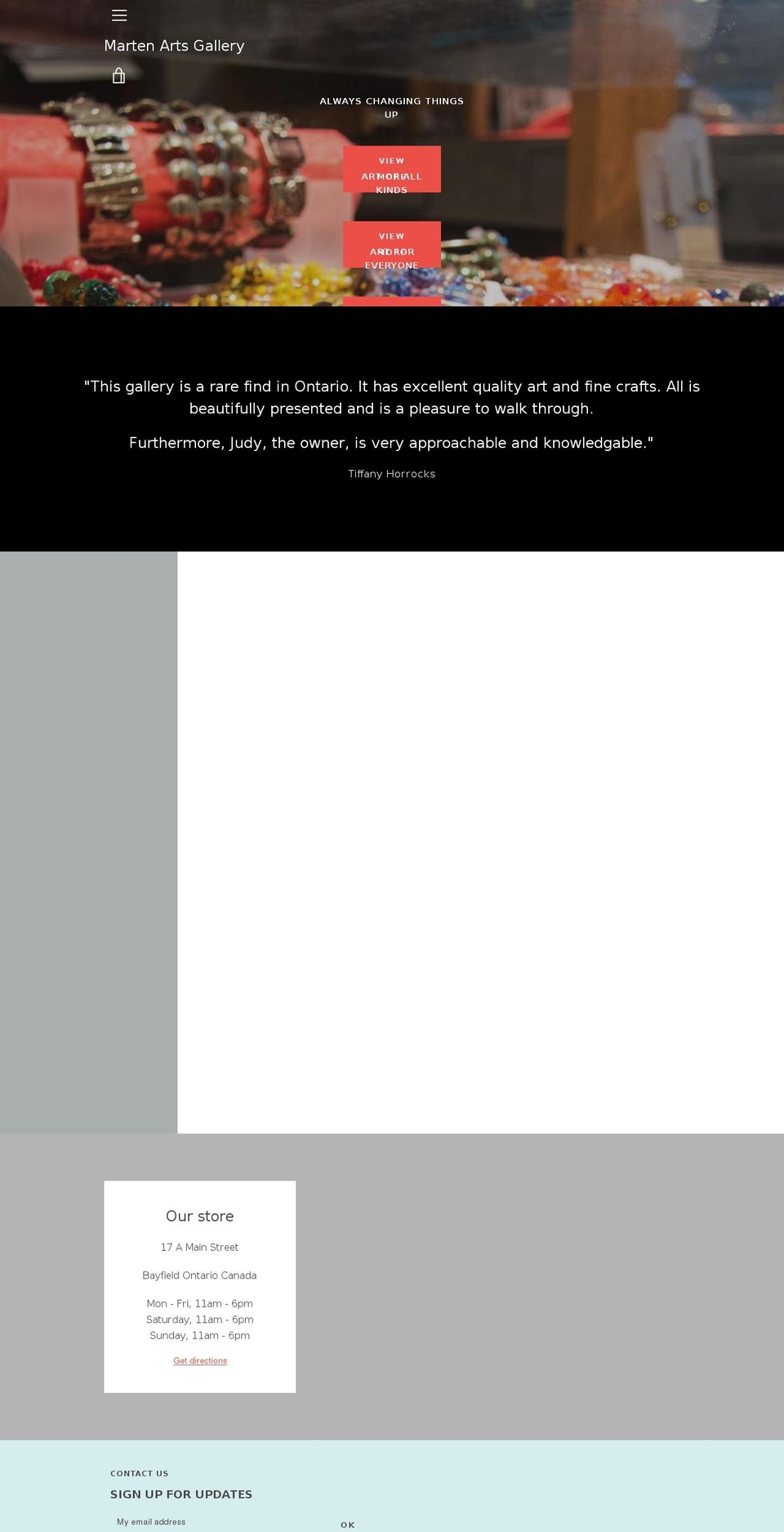 martenartsgallery.com — Shopify storefront screenshot