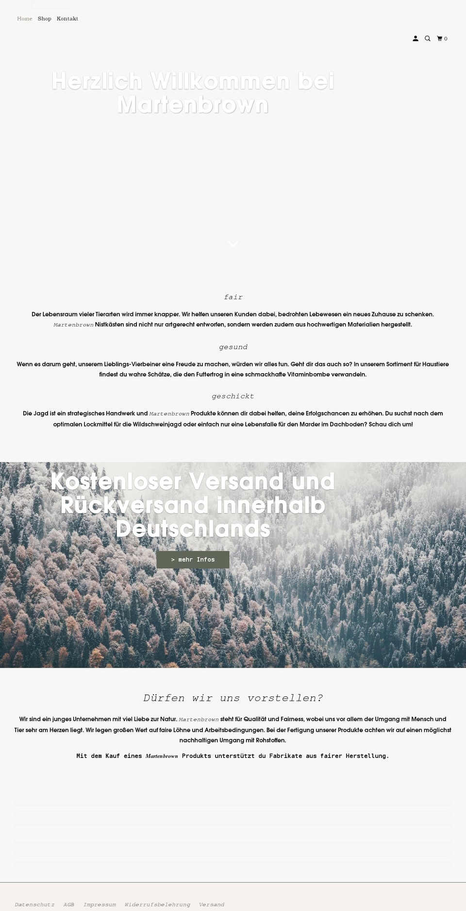 martenbrown.de shopify website screenshot