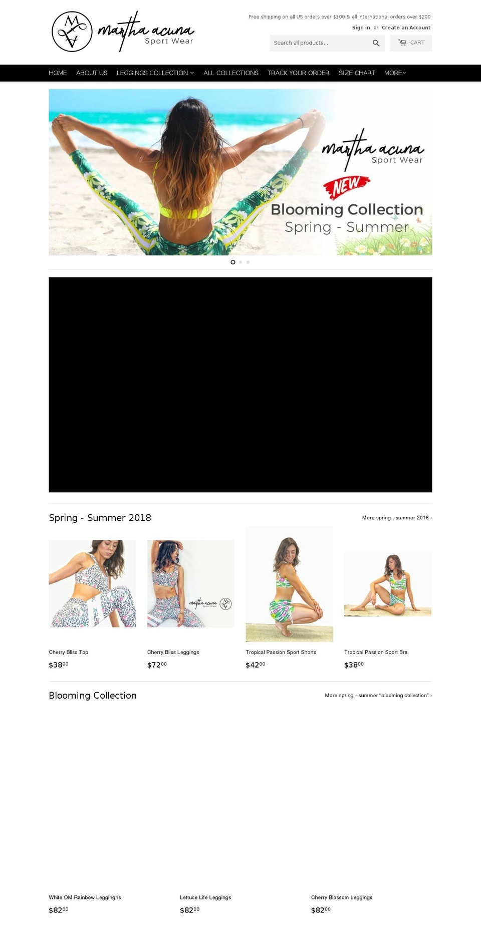 marthaacunasportwear.com — Shopify storefront screenshot