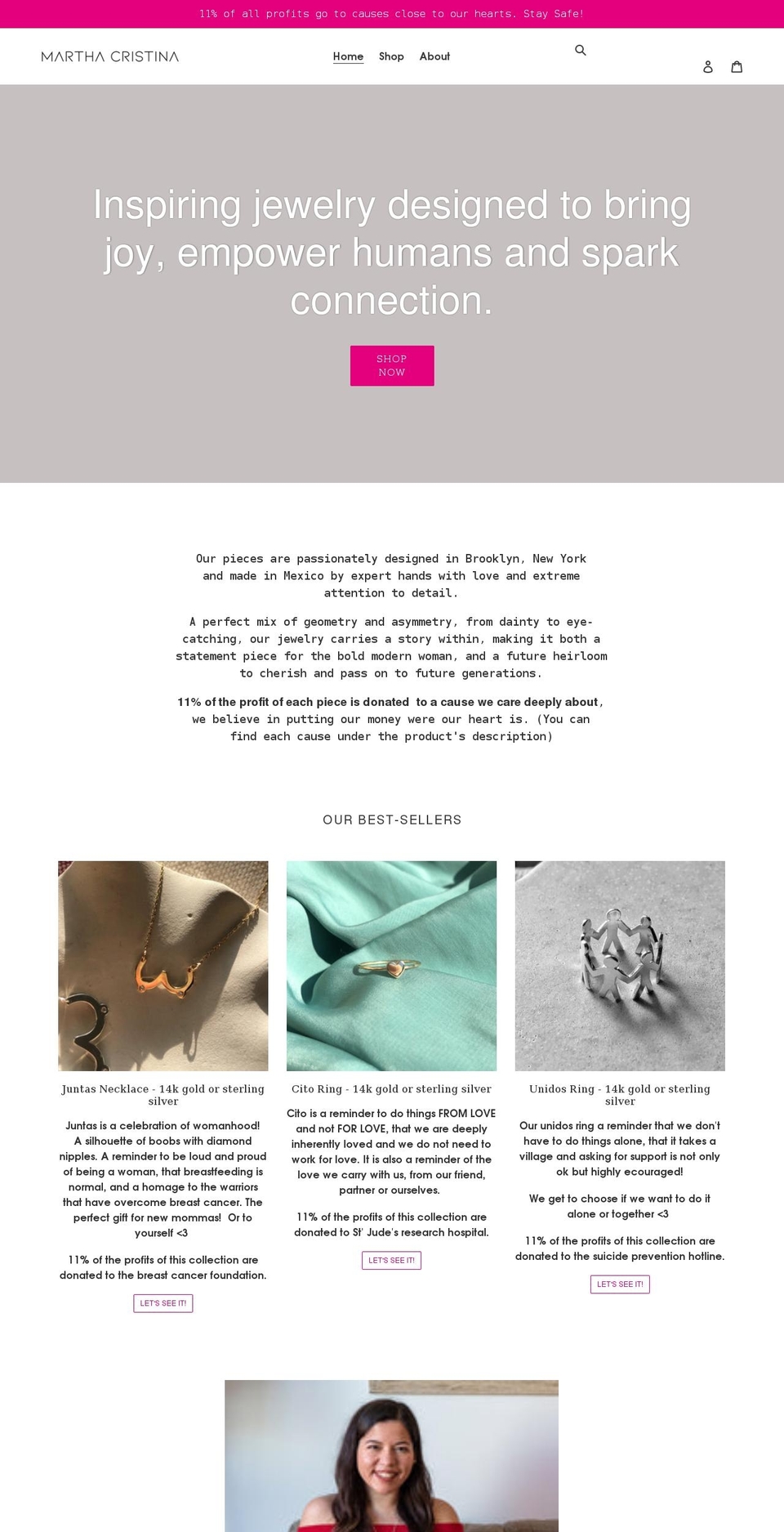 marthacristina.com shopify website screenshot