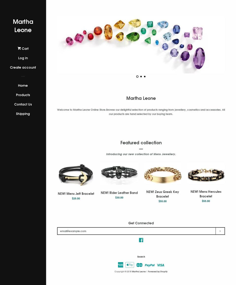 marthaleone.com — Shopify storefront screenshot