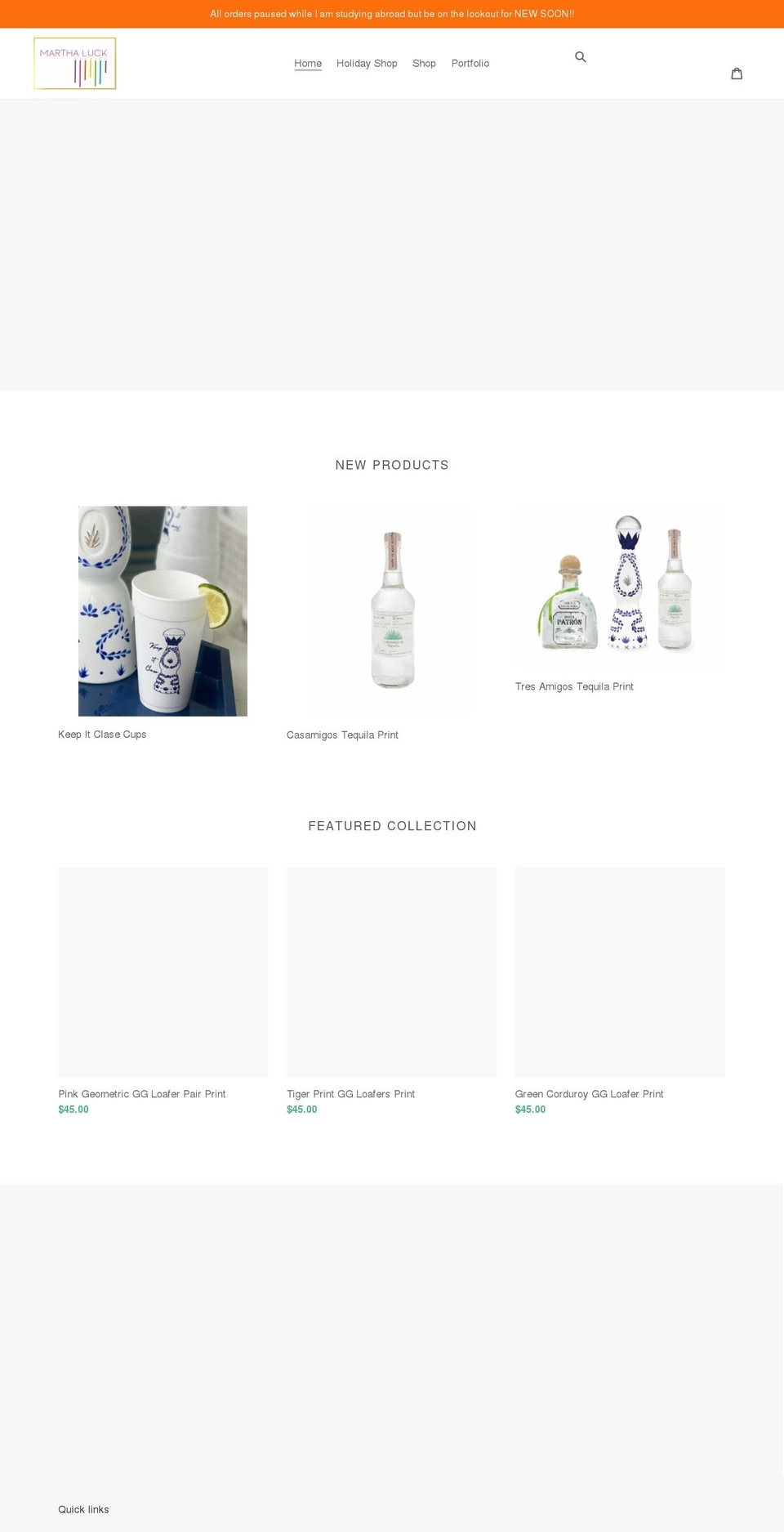 marthaluckstudios.com shopify website screenshot