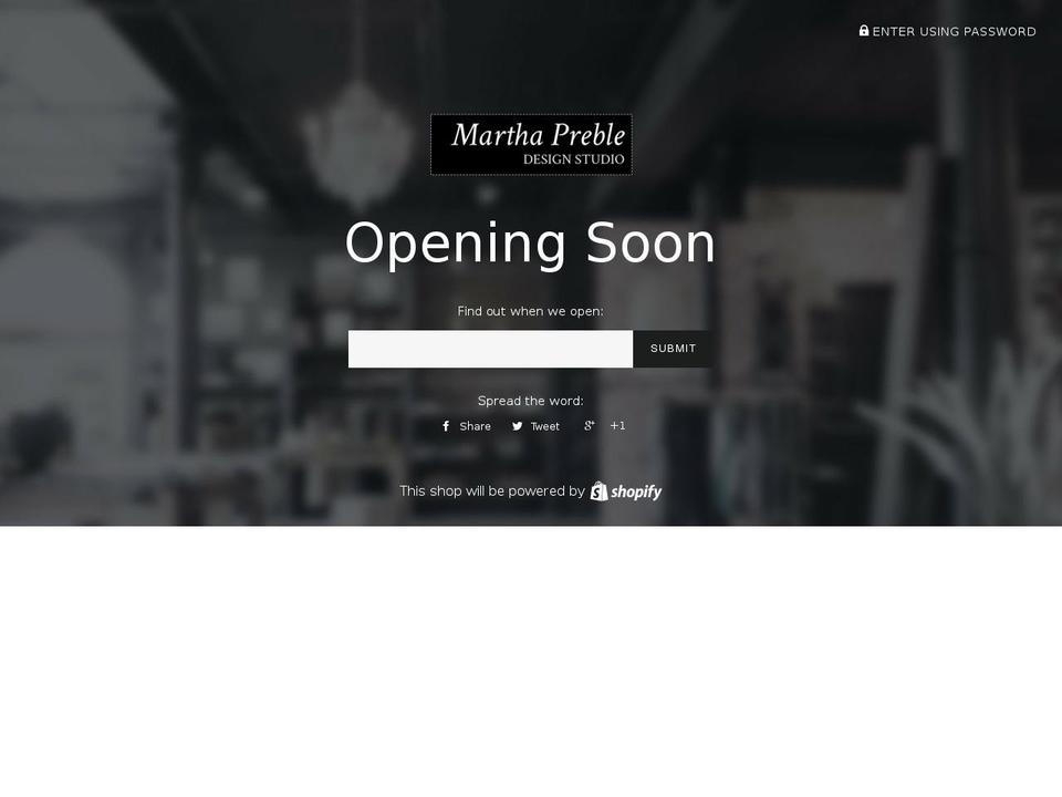 marthapreble.com shopify website screenshot