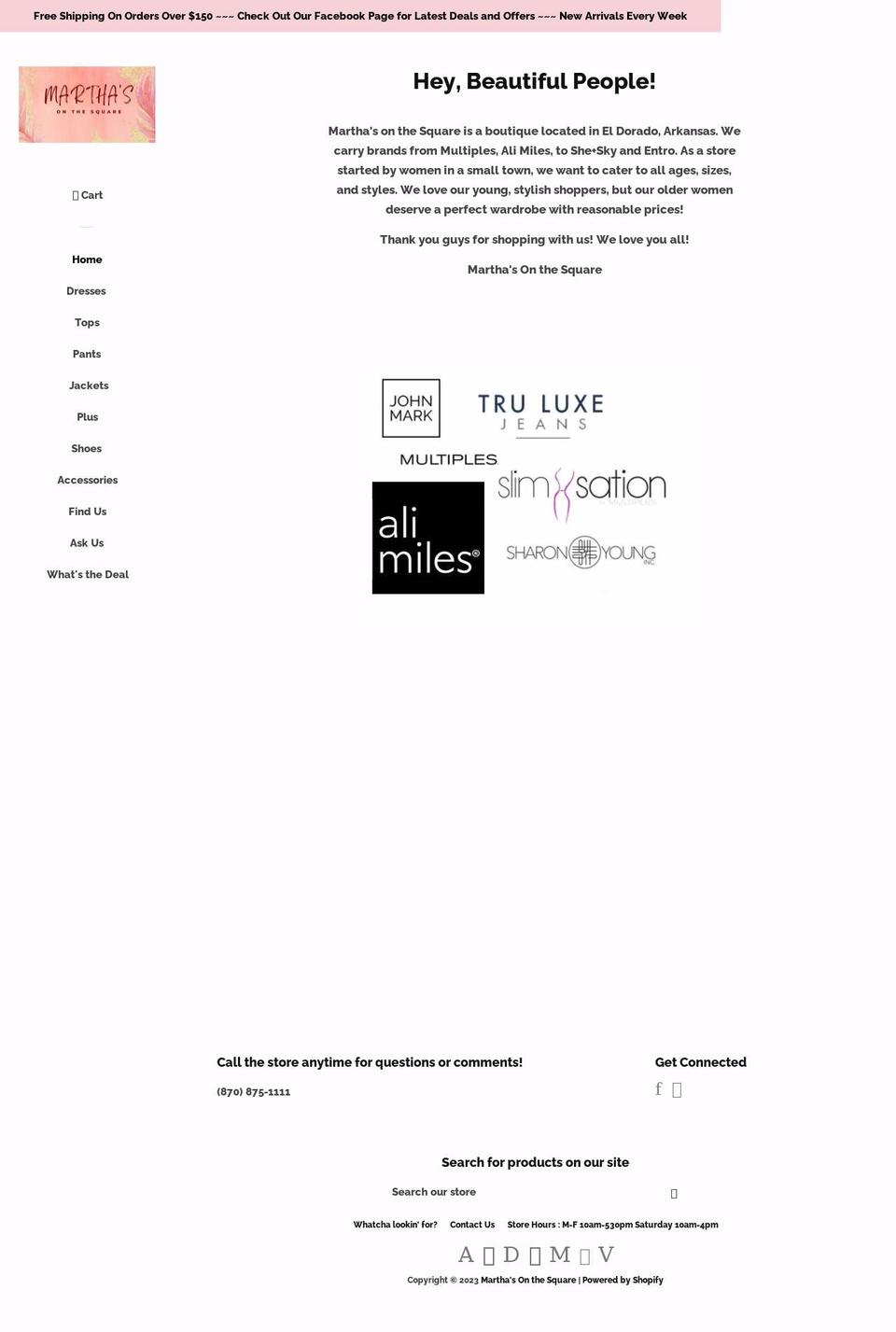 marthasonthesquare.com — Shopify storefront screenshot