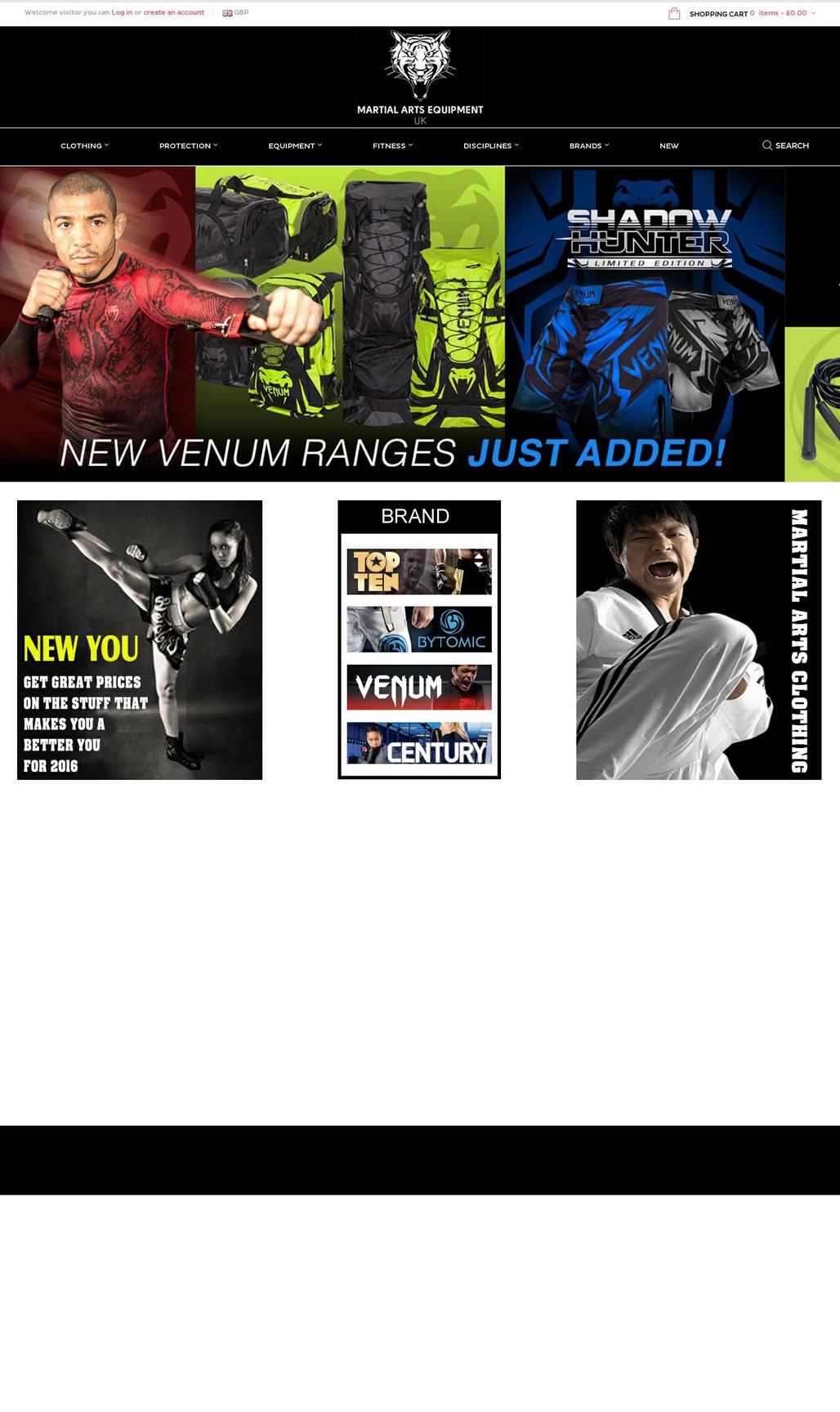 martialartsequipmentuk.com shopify website screenshot