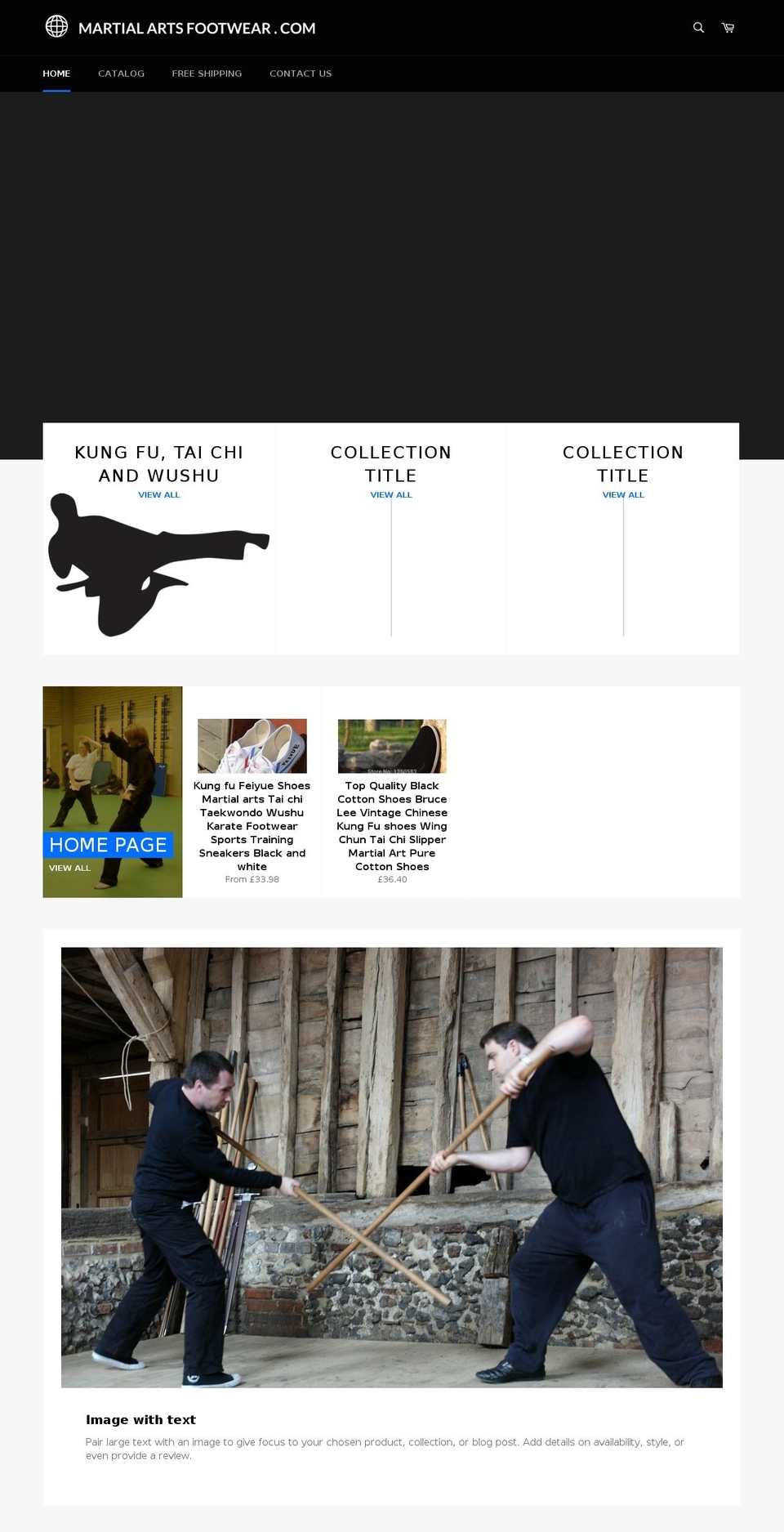 martialartsfootwear.com — Shopify storefront screenshot