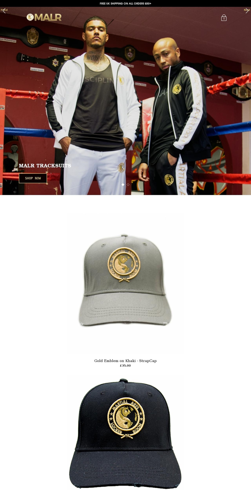 martialartslockerroom.co.uk shopify website screenshot