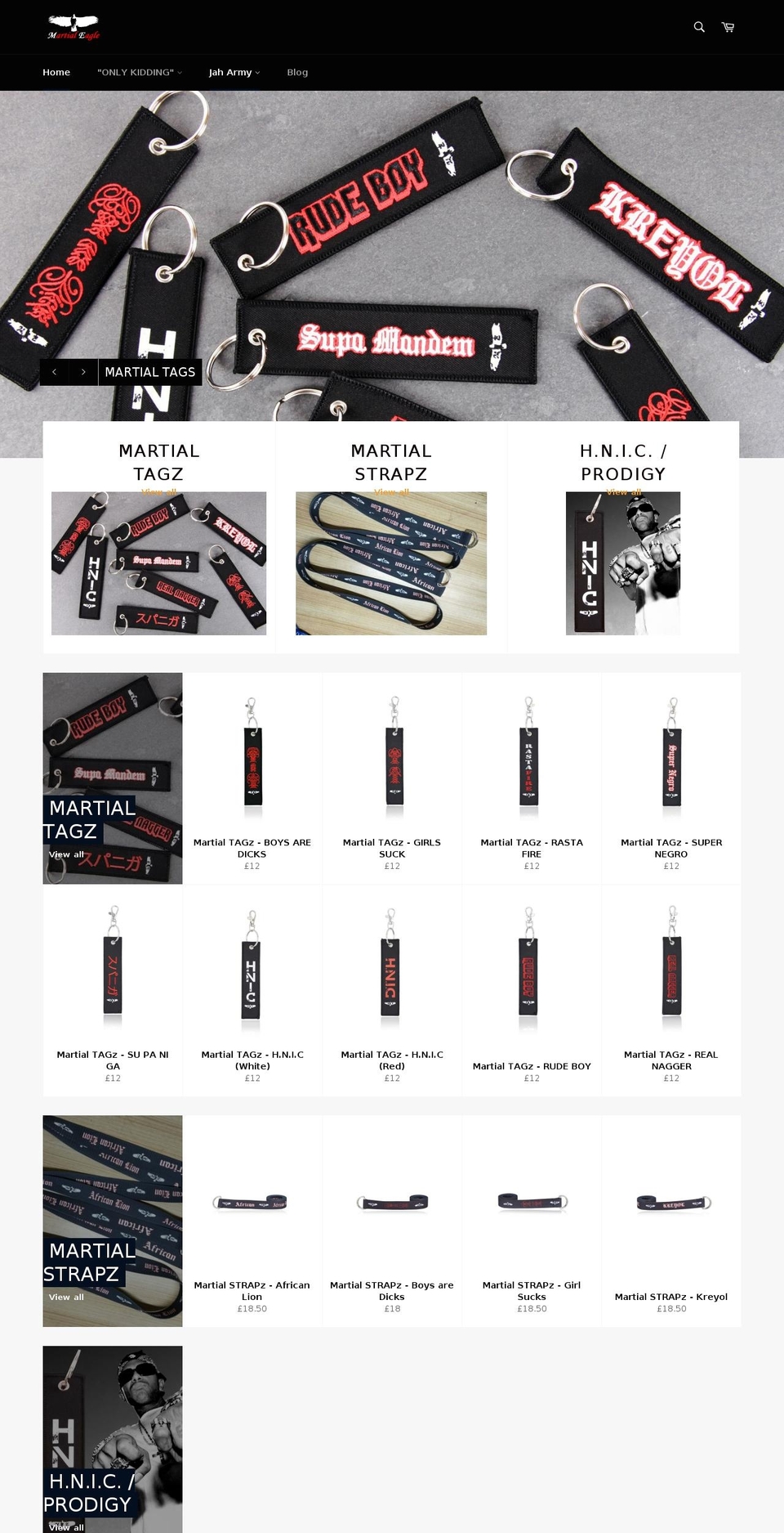 martialeagleapparel.com shopify website screenshot