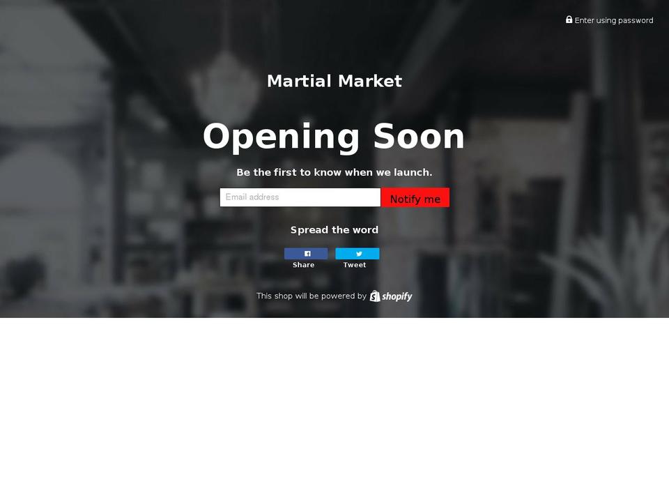 martialmarket.com — Shopify storefront screenshot