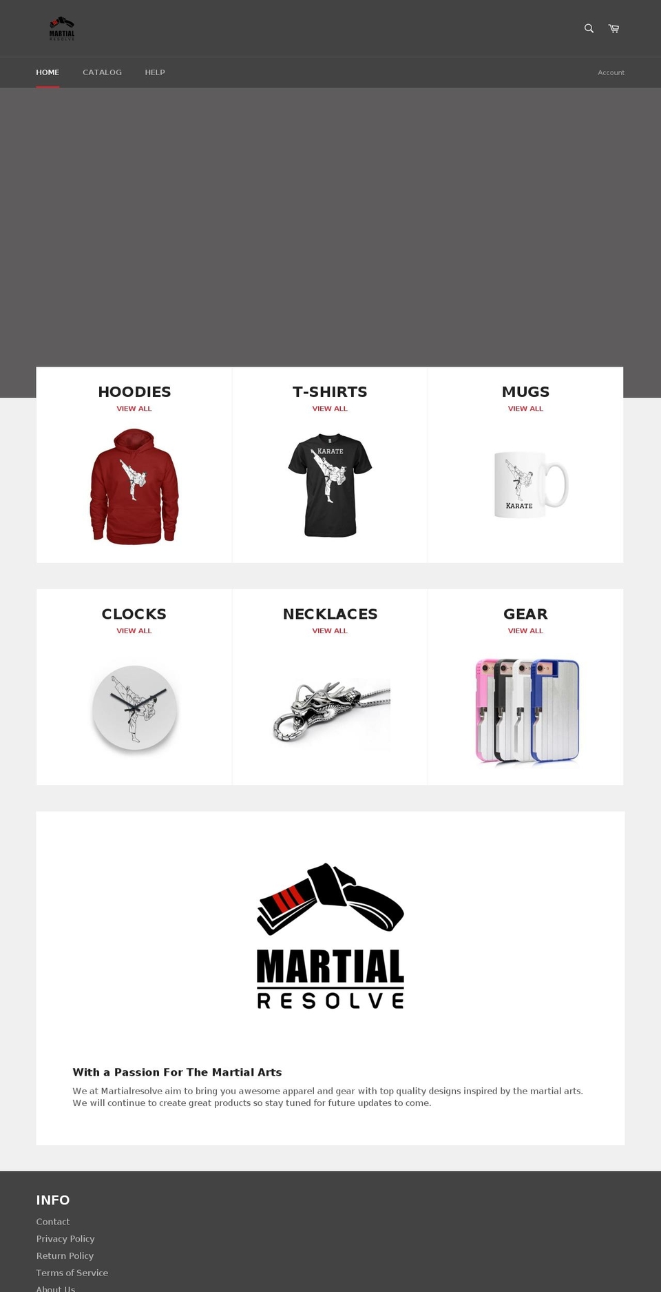 martialresolve.com — Shopify storefront screenshot