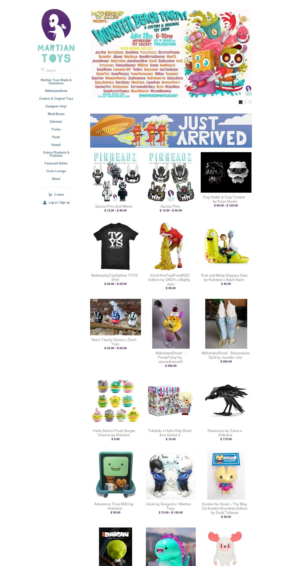 martian.toys shopify website screenshot