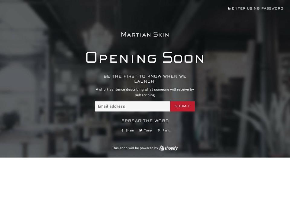 martianskin.com — Shopify storefront screenshot