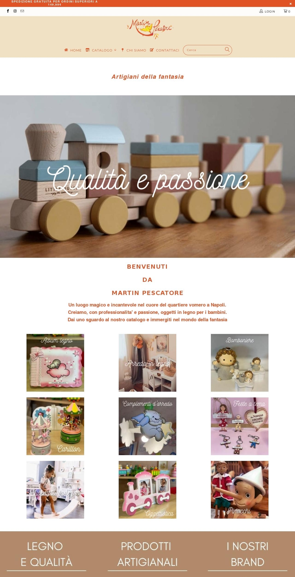 martin-pescatore.it shopify website screenshot