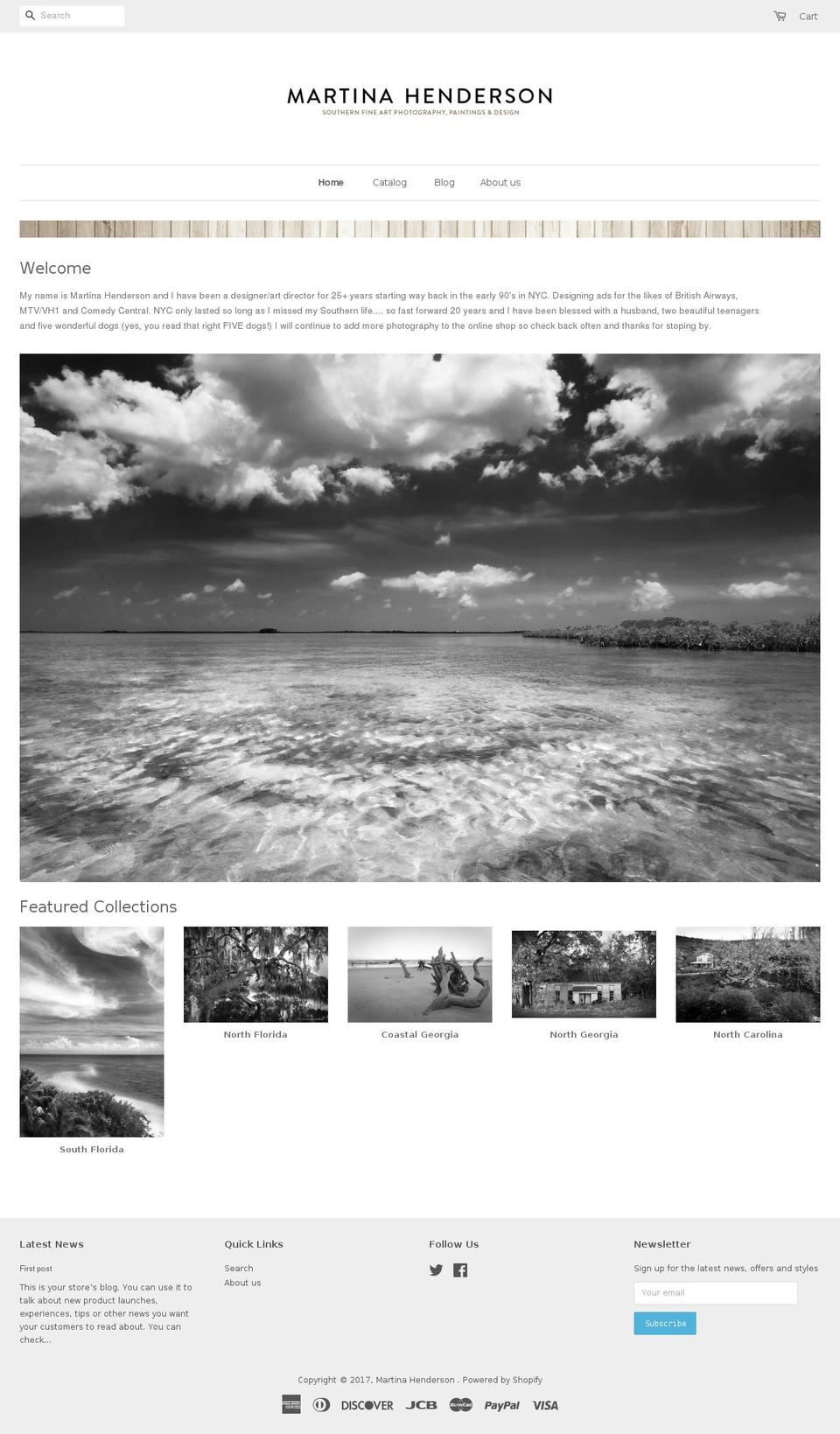 martinahenderson.com shopify website screenshot