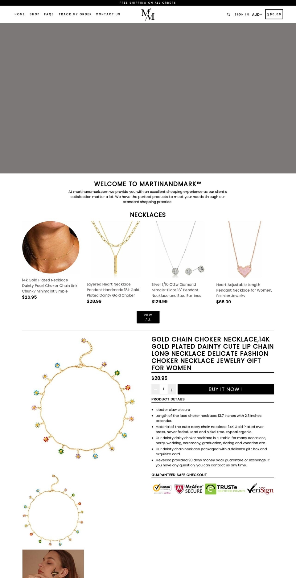 martinandmark.com — Shopify storefront screenshot
