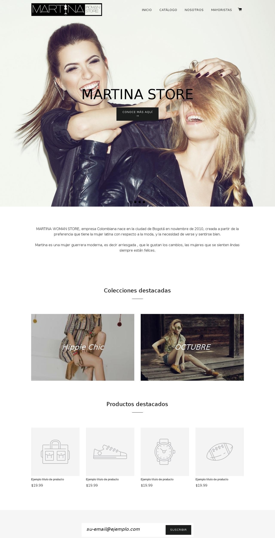 martinastore.com shopify website screenshot
