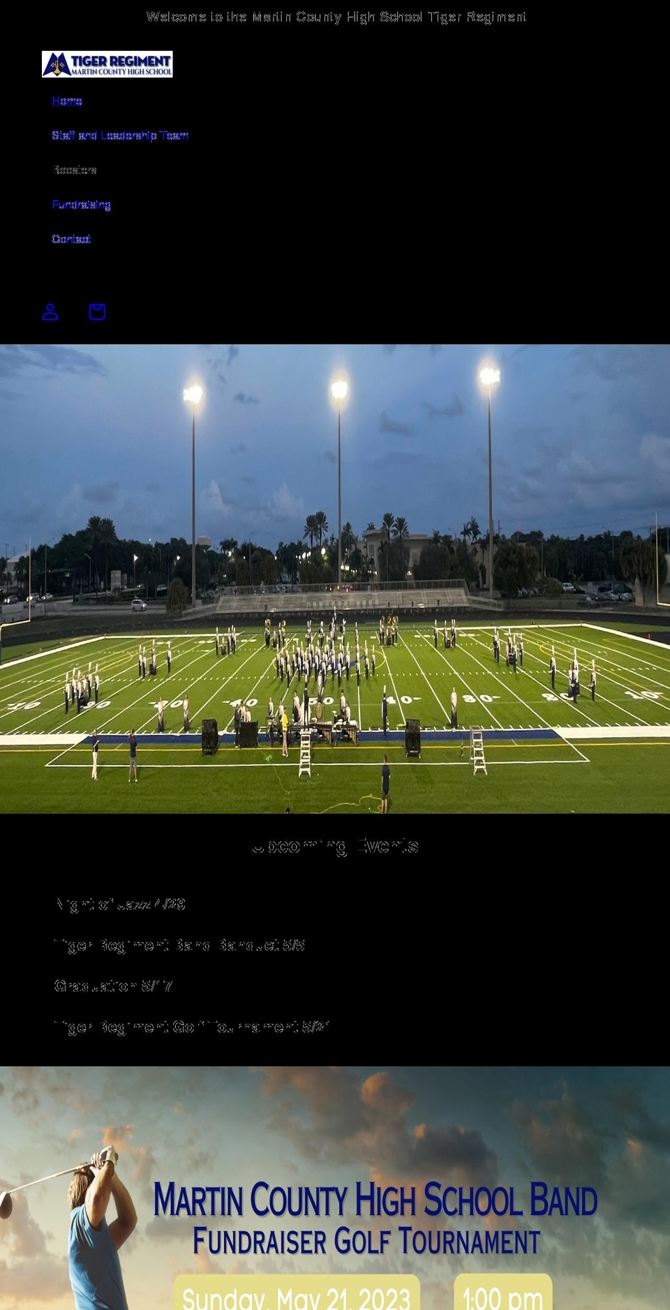 martincountyband.com shopify website screenshot