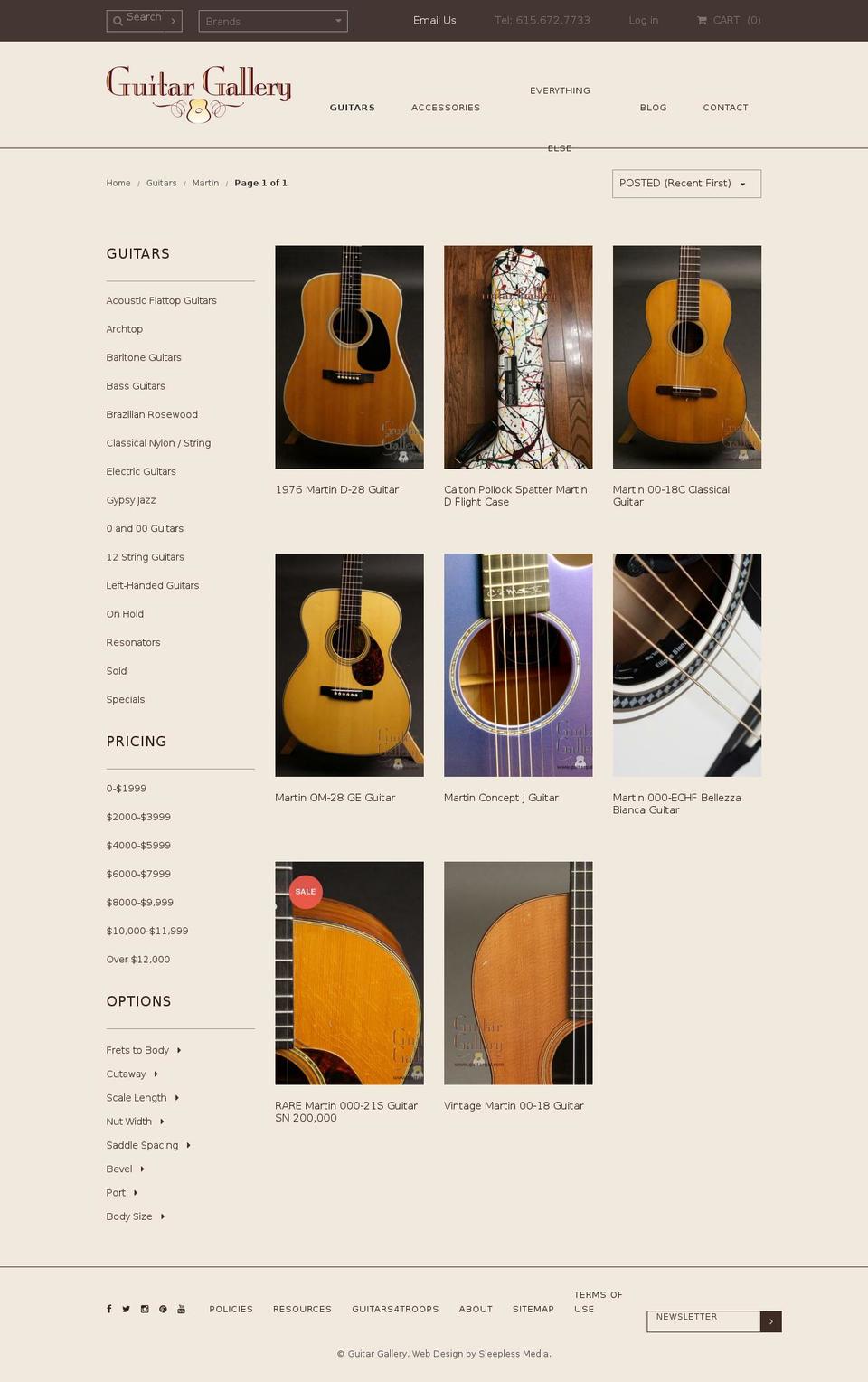 Guitar Gallery Shopify theme site example martind18.com