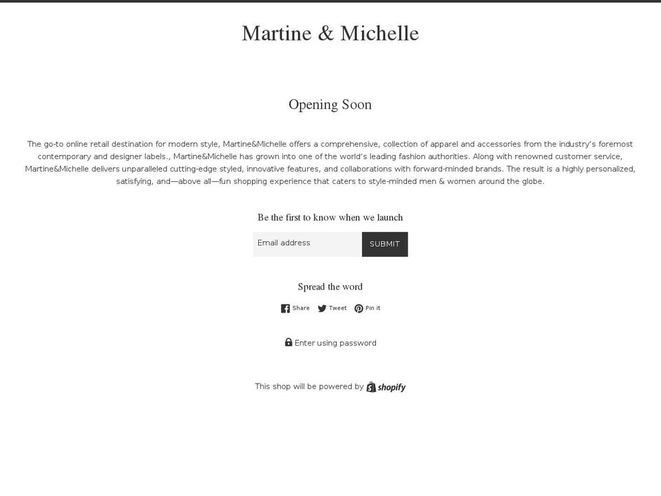 martinemichelle.com — Shopify storefront screenshot