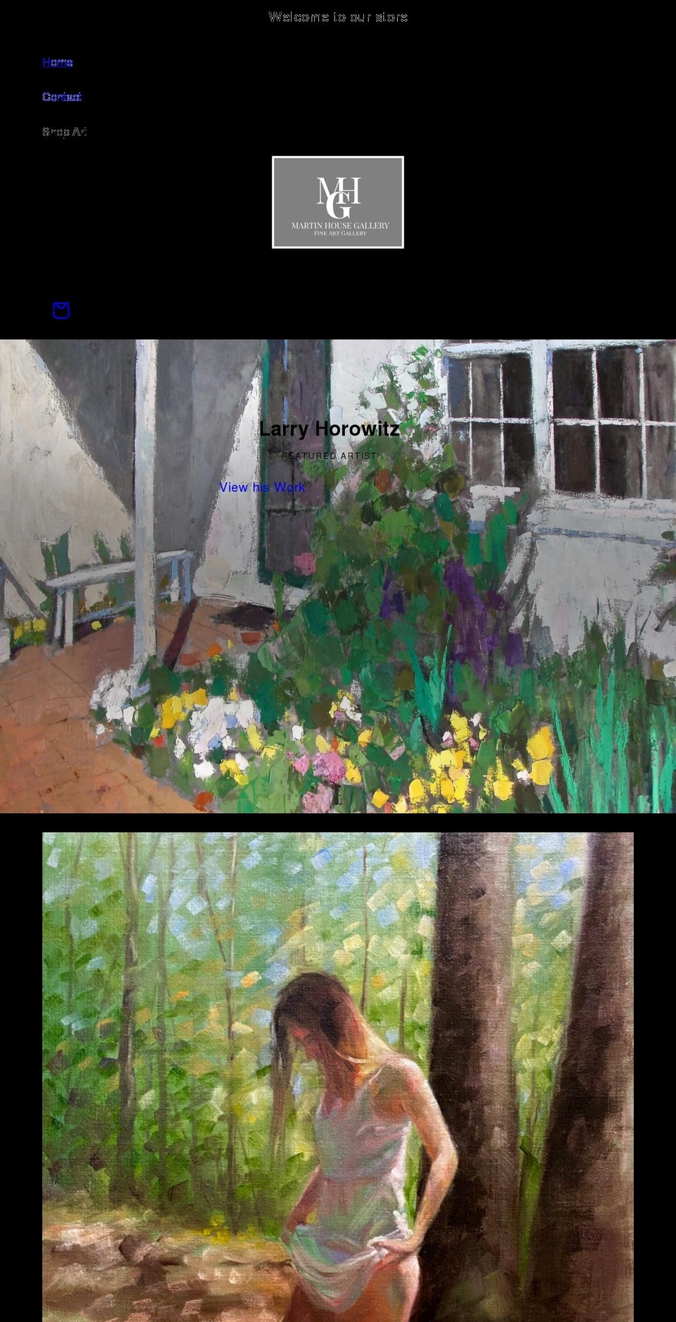 martinhousegallery.com shopify website screenshot