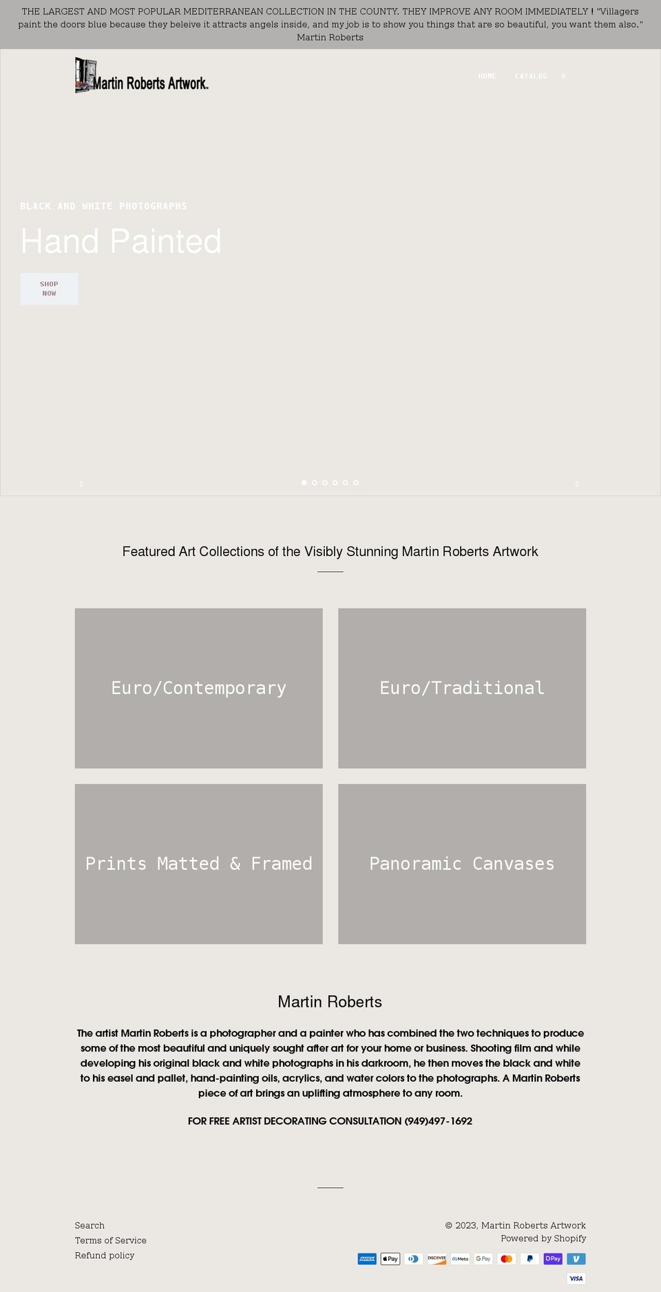 martinrobertsart.com shopify website screenshot