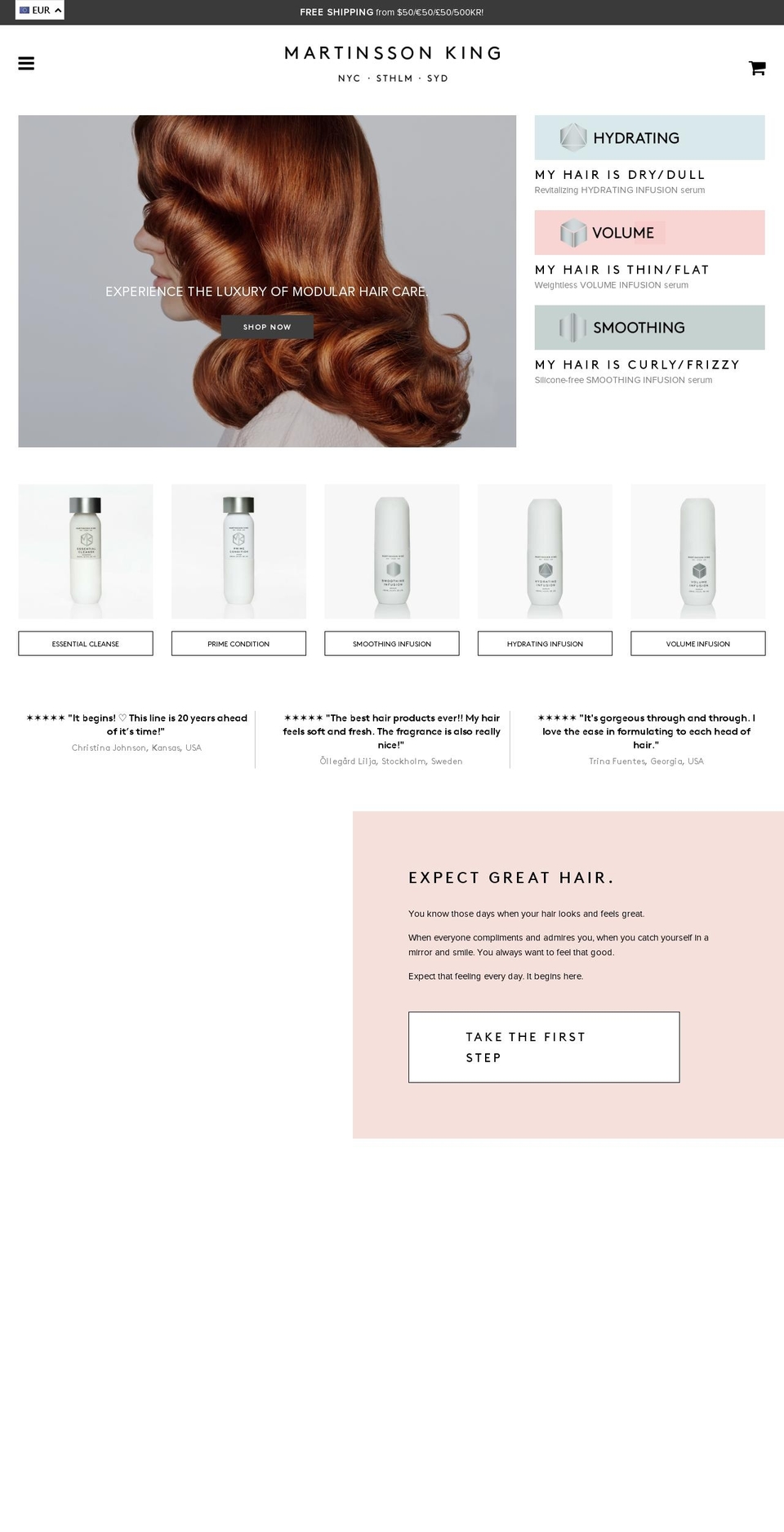 martinssonking.com shopify website screenshot