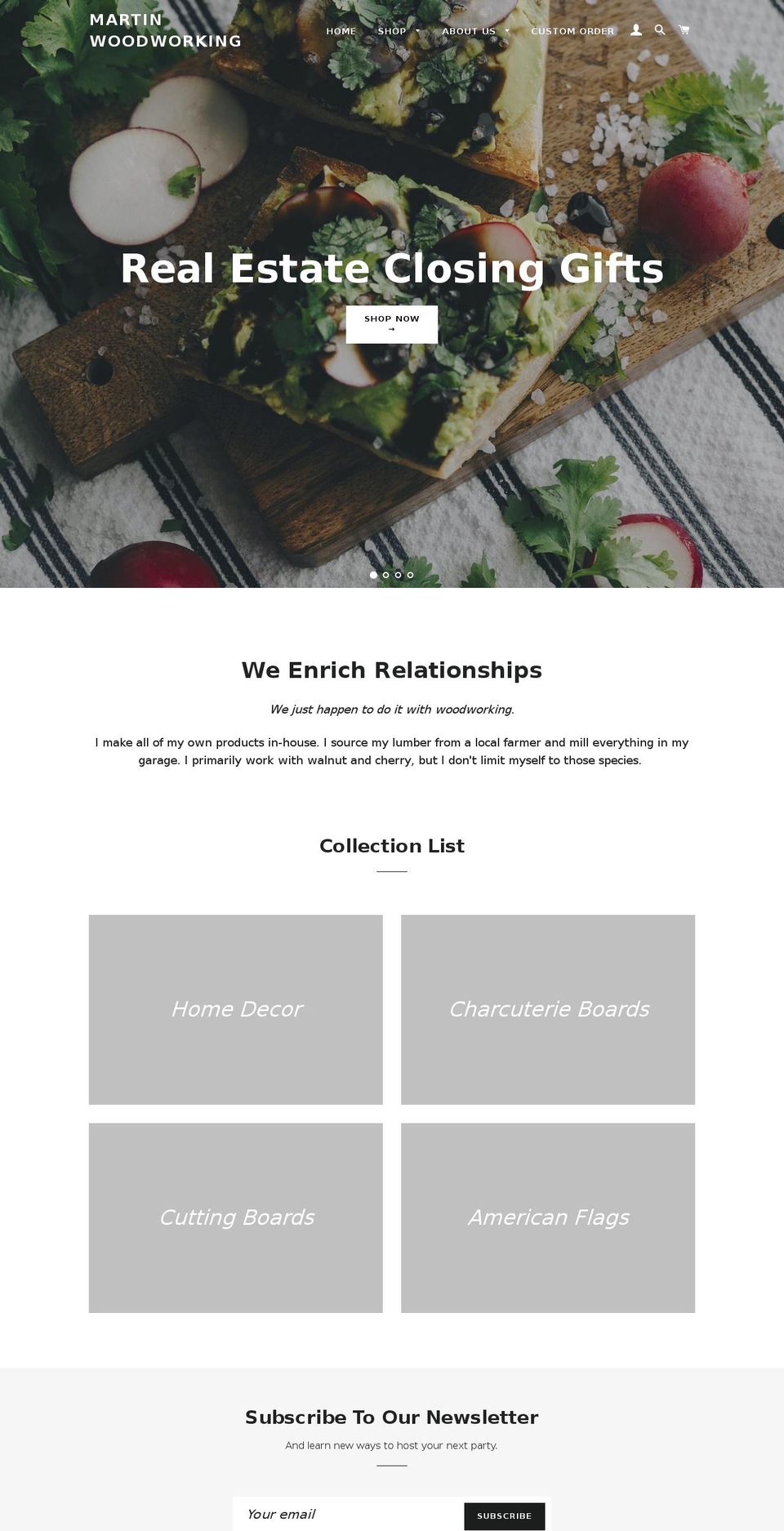 Wokiee Shopify theme site example martinwoodworking.com