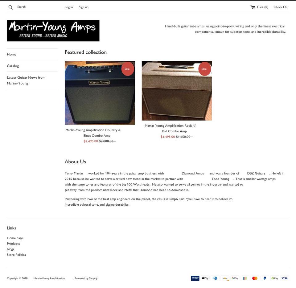 martinyoungamps.com — Shopify storefront screenshot