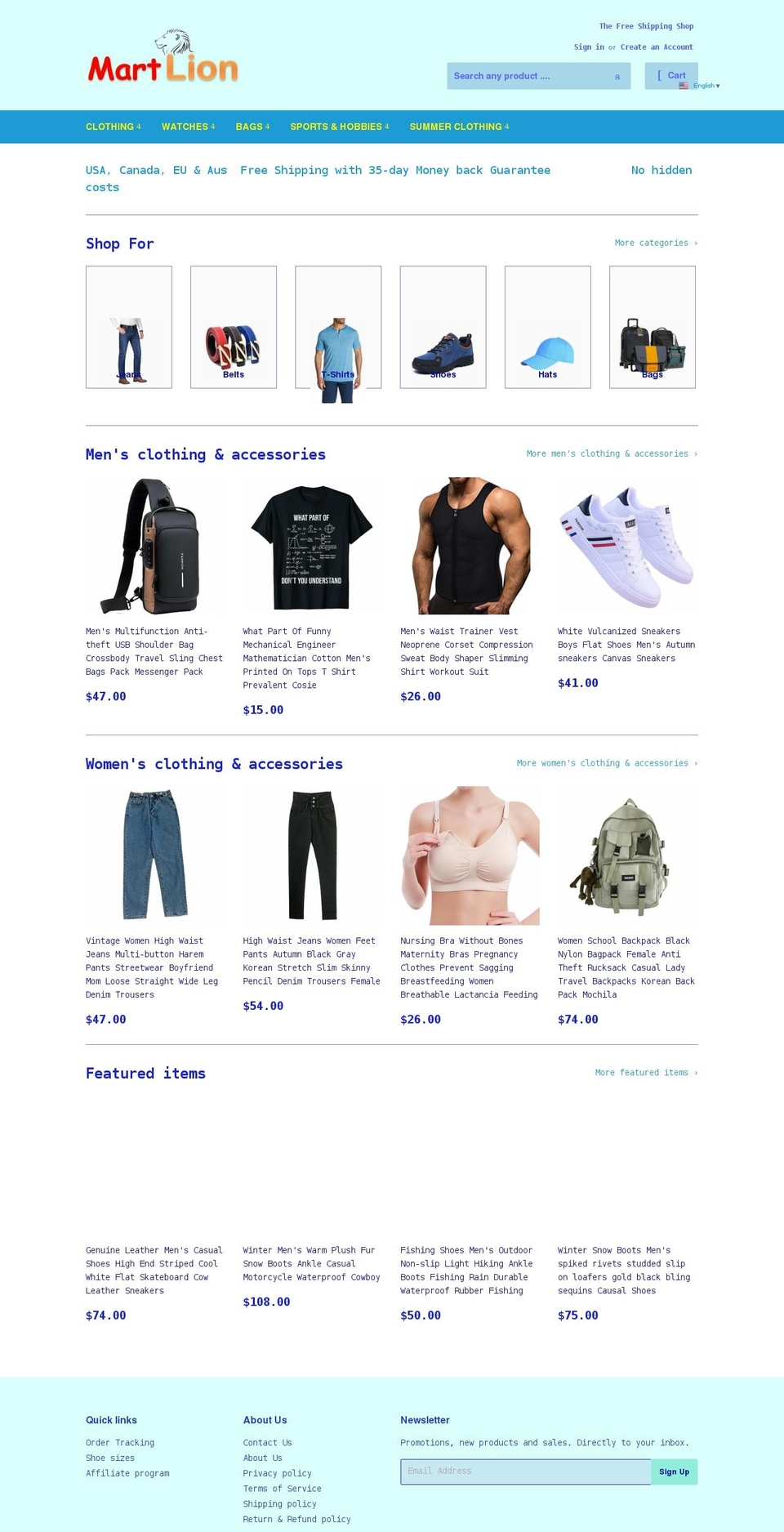 martlion.com shopify website screenshot