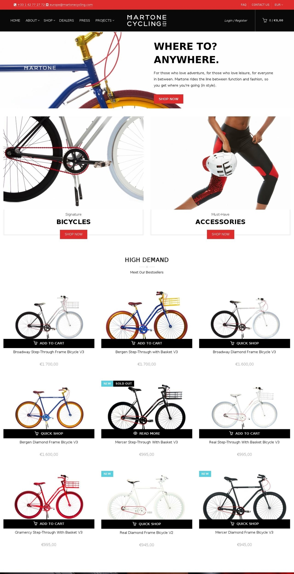 martonecycling.fr shopify website screenshot