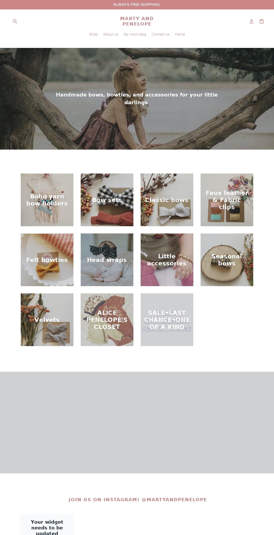martyandpenelope.com shopify website screenshot