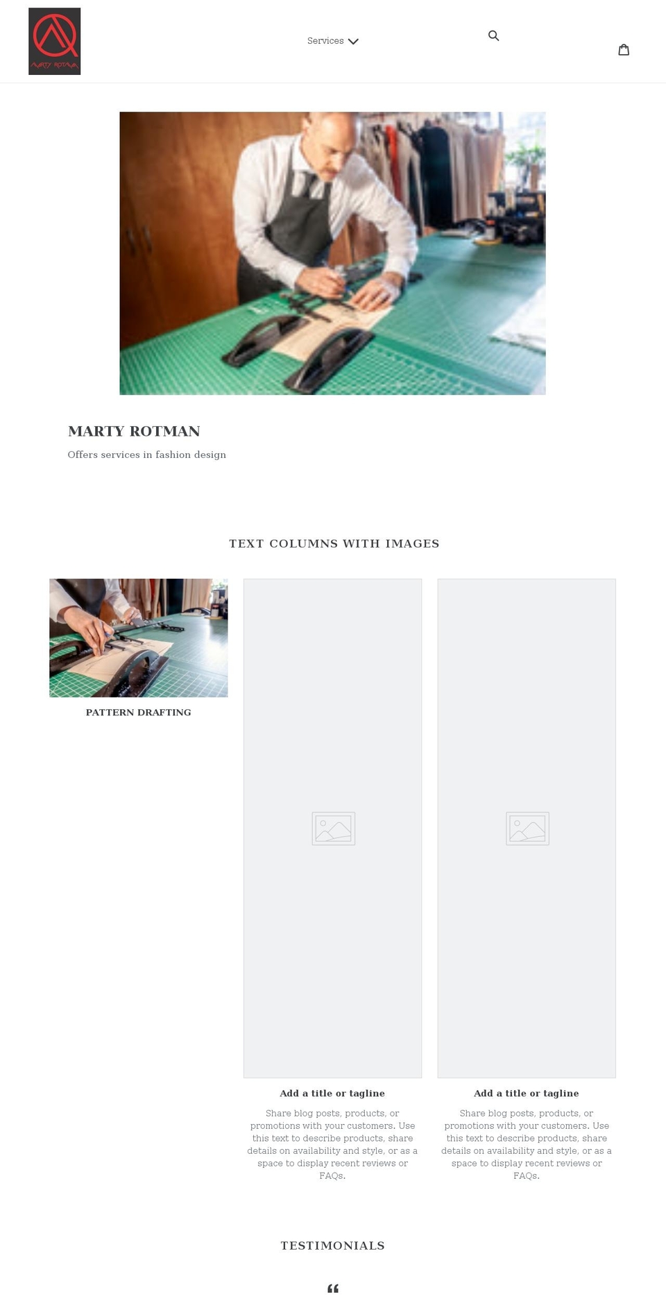 martyrotman.com shopify website screenshot