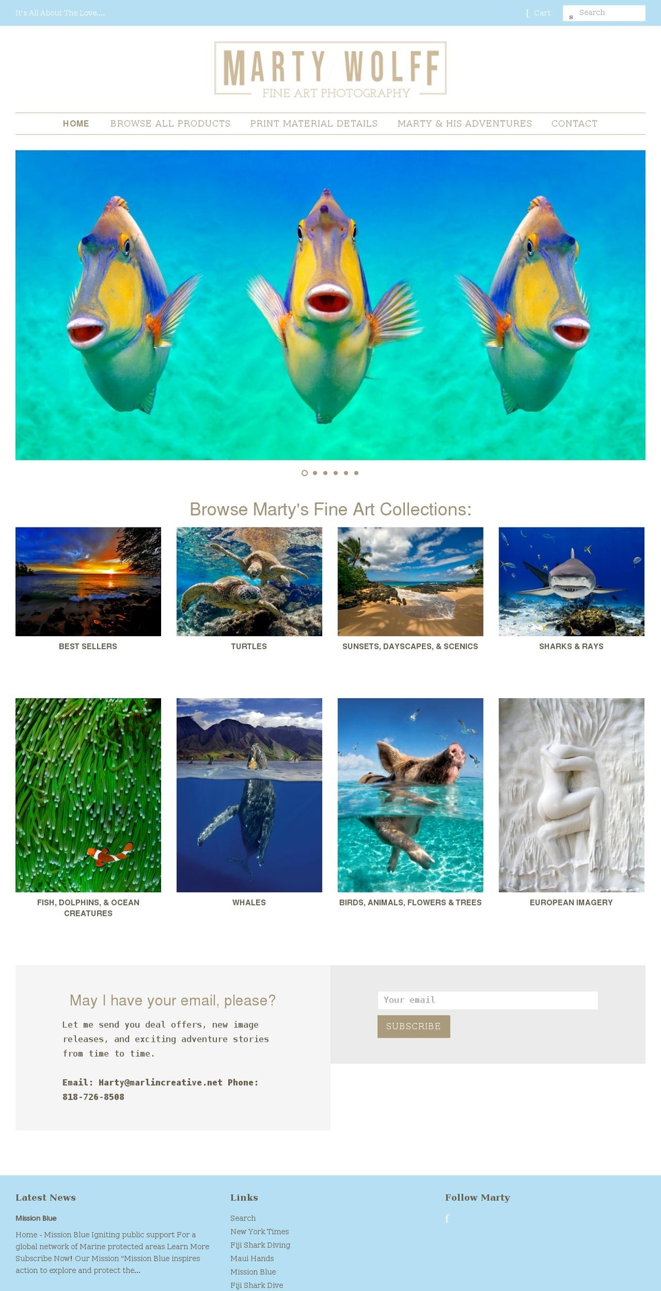 martywolff.com shopify website screenshot