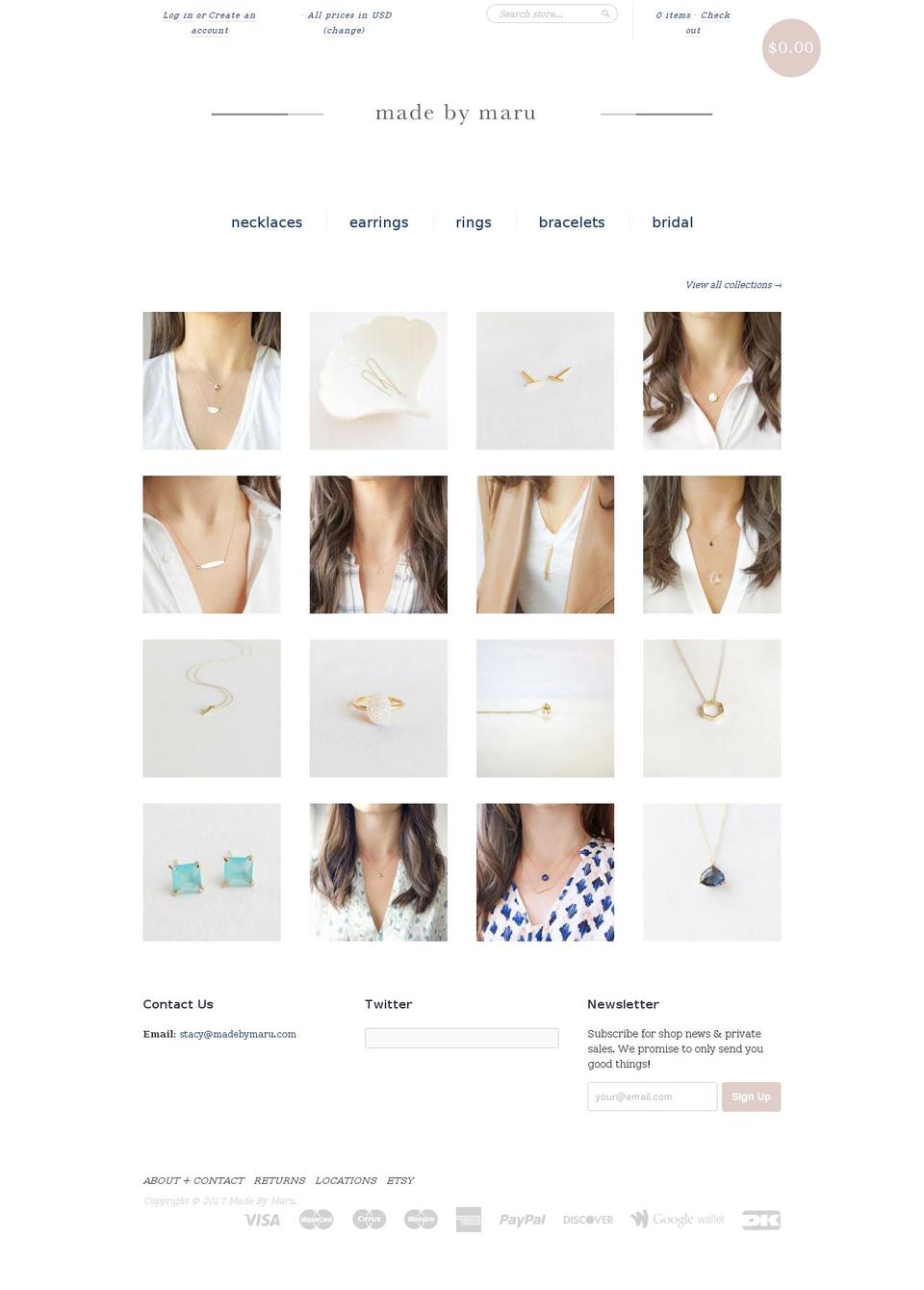 marujewelry.com shopify website screenshot