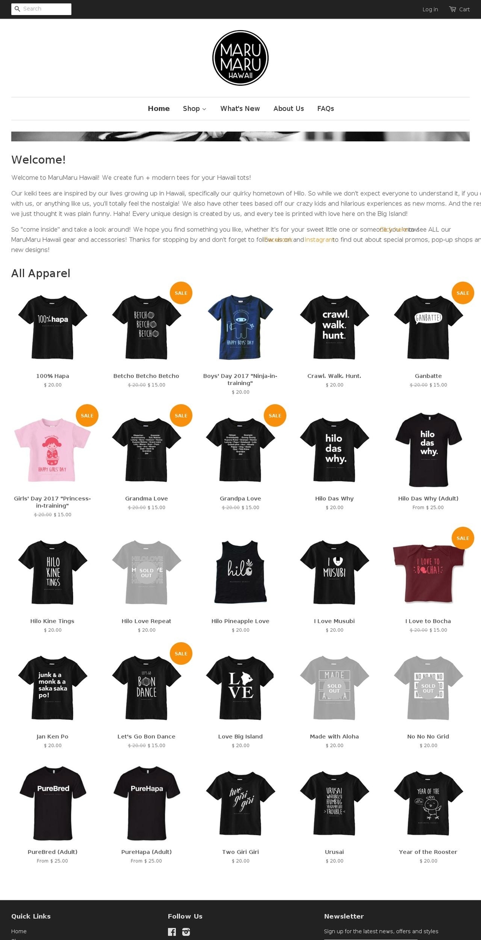 marumaruhawaii.com shopify website screenshot