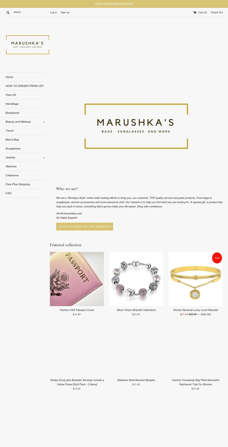marushkas.com — Shopify storefront screenshot