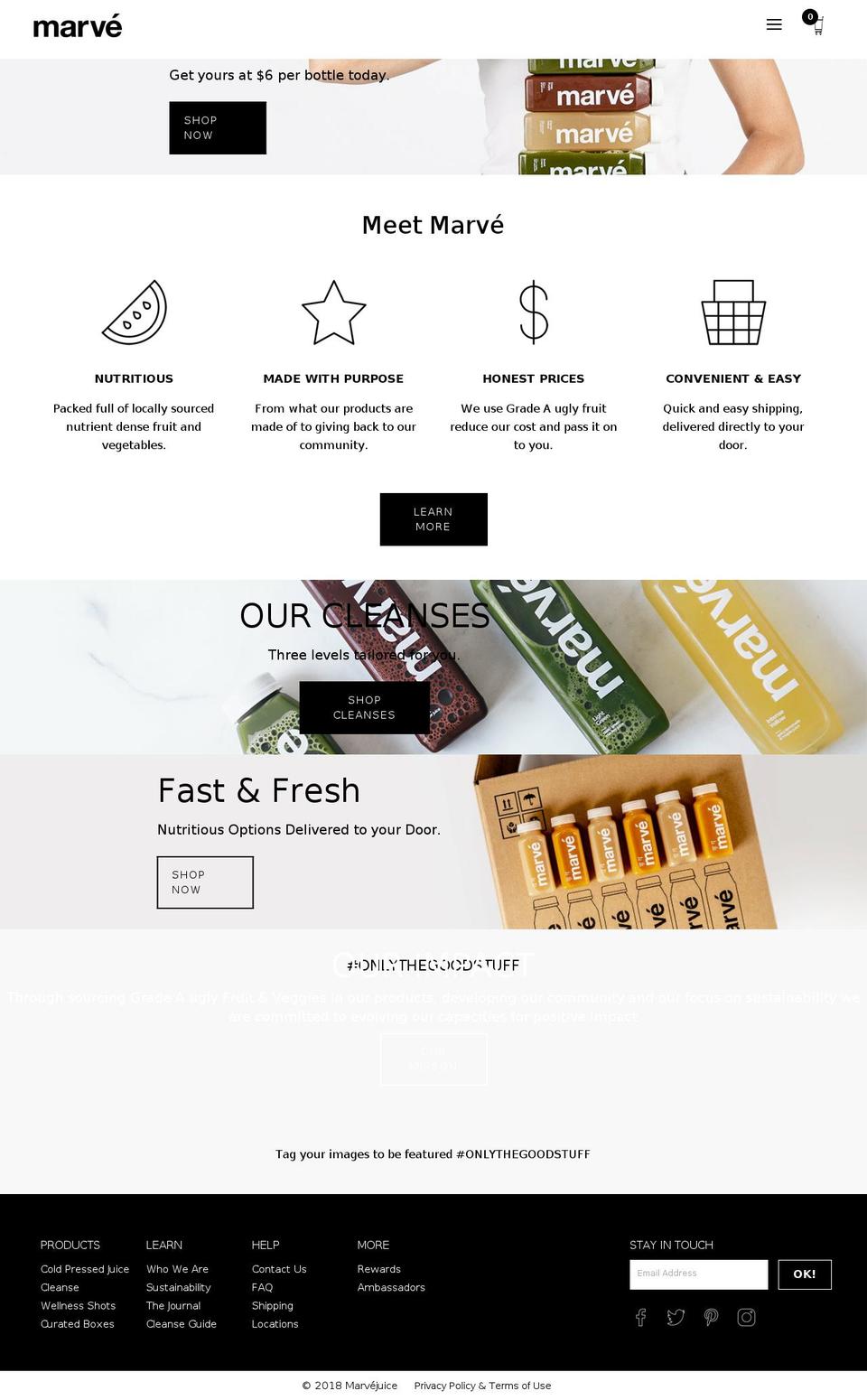 marvejuice.com — Shopify storefront screenshot