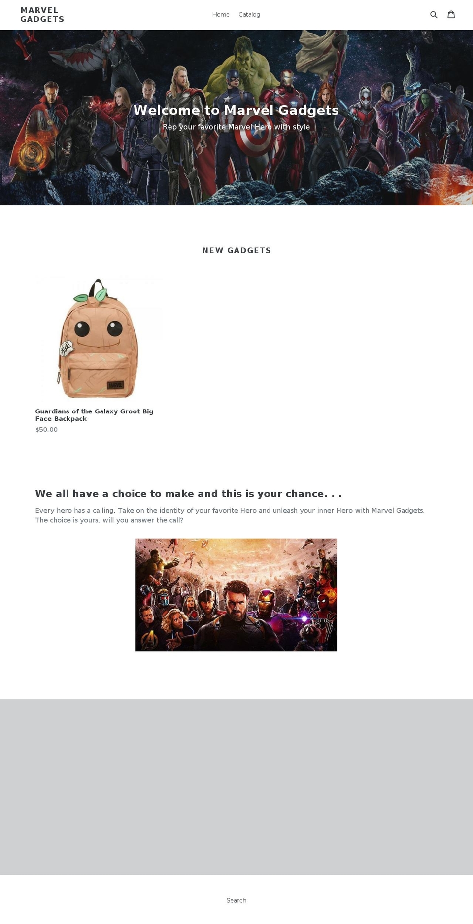 marvelgadgets.com — Shopify storefront screenshot