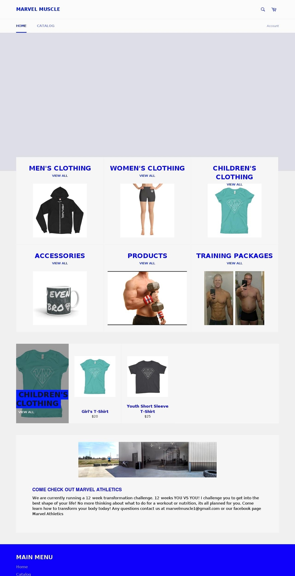 marvelmuscle.com — Shopify storefront screenshot