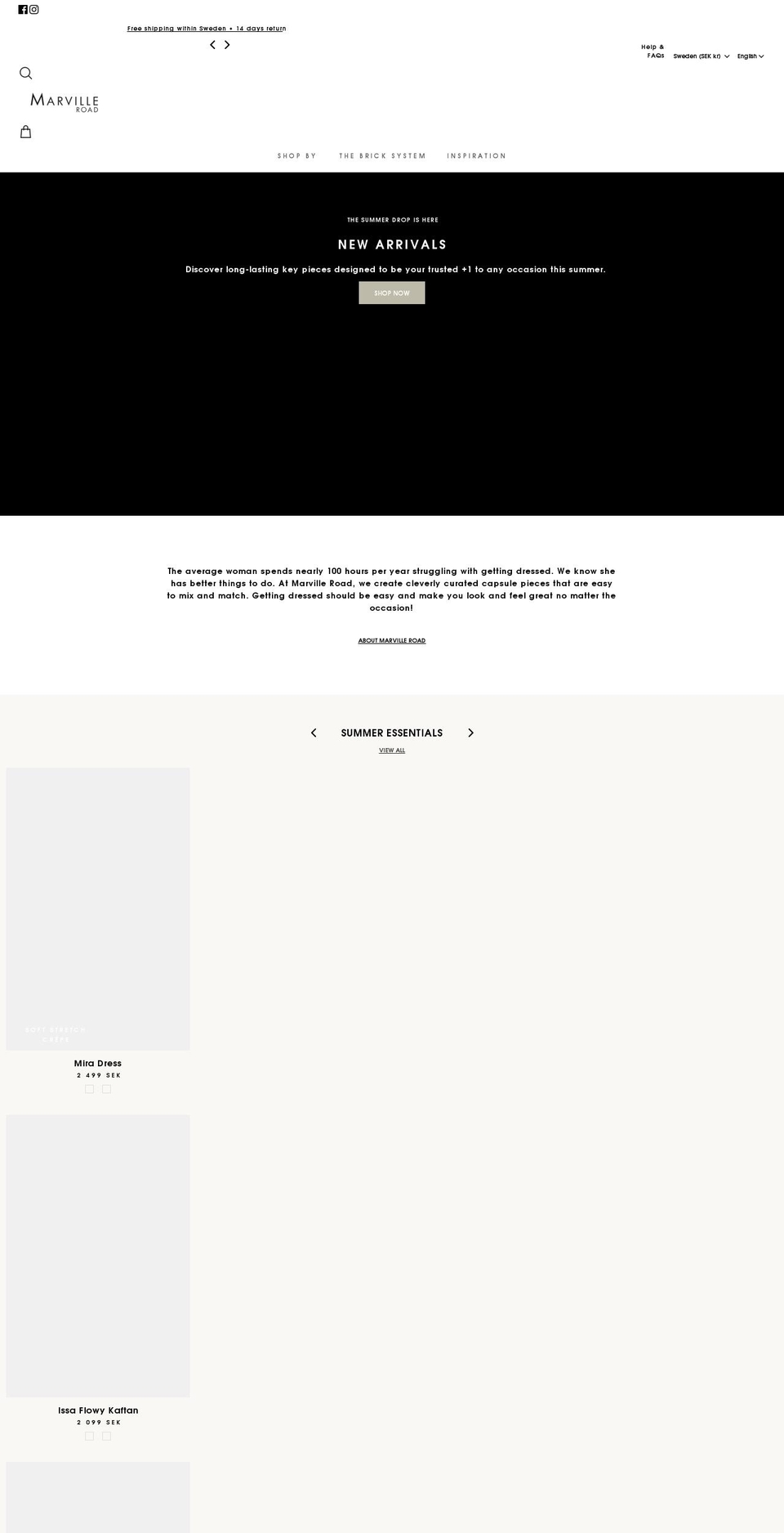 MarvilleRoad v2.0 Shopify theme site example marvillewomen.com