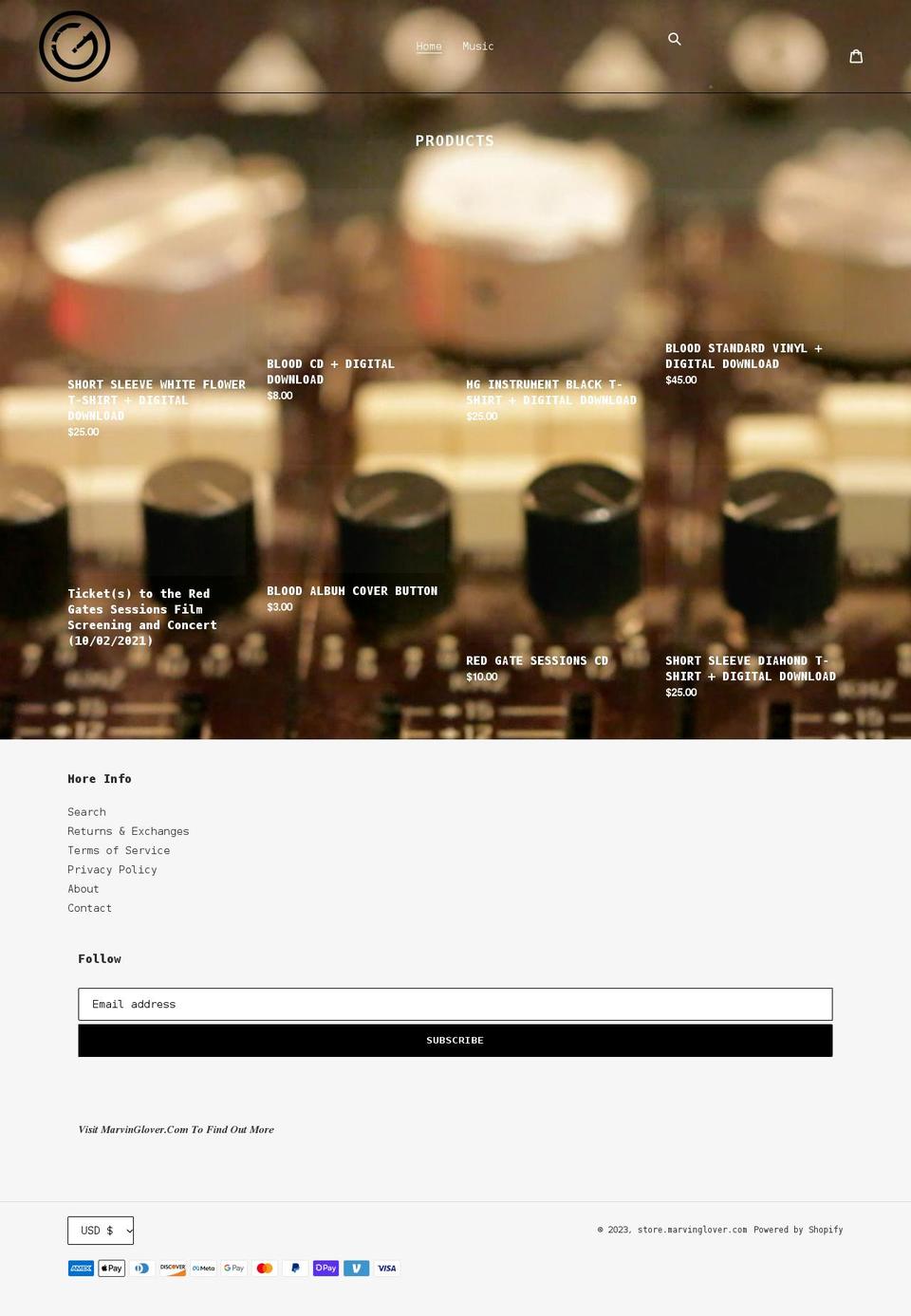 marvinglovermerch.com shopify website screenshot