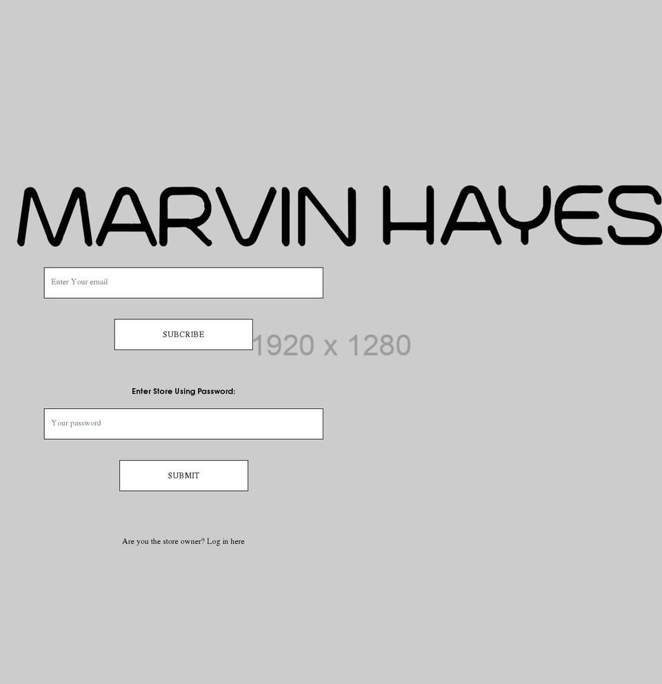 marvinhayes.com shopify website screenshot