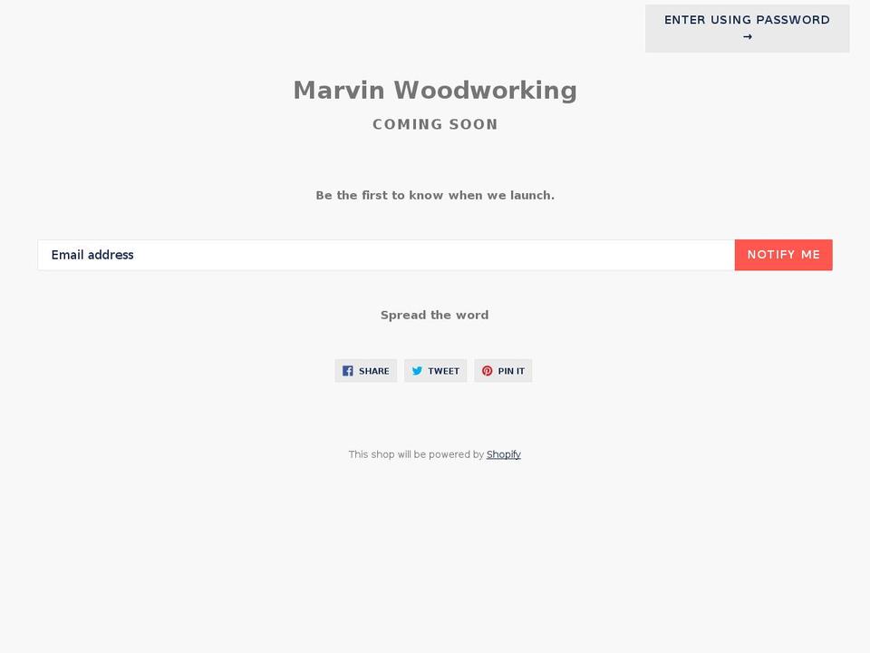 marvinwoodworking.com — Shopify storefront screenshot