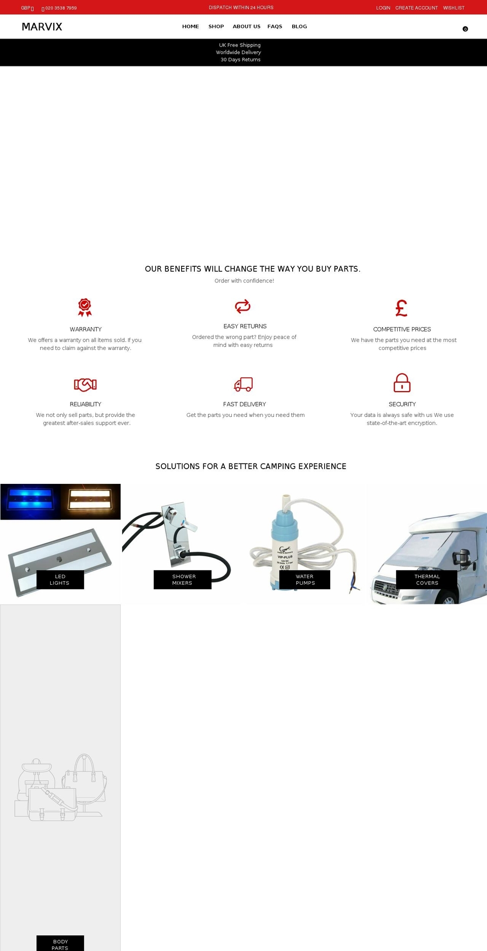 marvix.co.uk shopify website screenshot