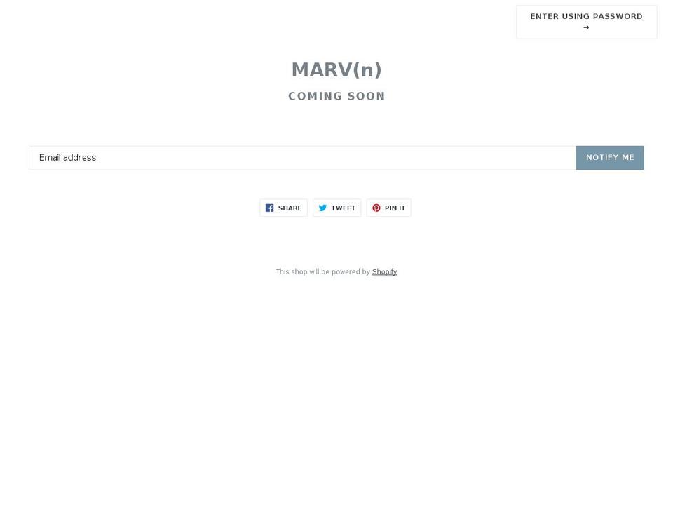 marvn.com — Shopify storefront screenshot