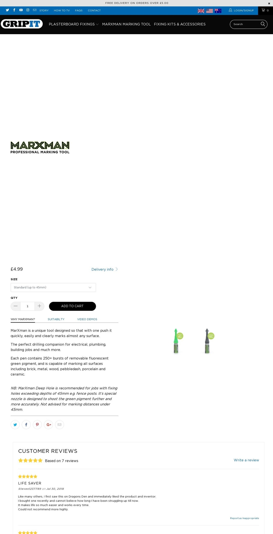 marxmanpen.co.uk shopify website screenshot