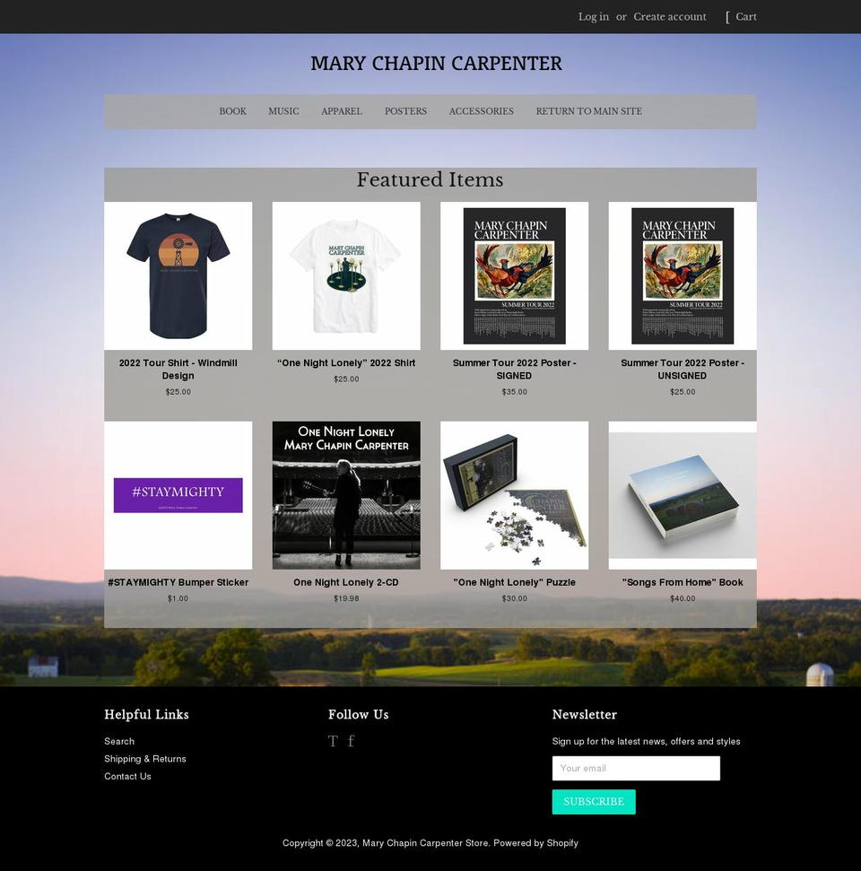 mary-chapin-carpenter.myshopify.com shopify website screenshot